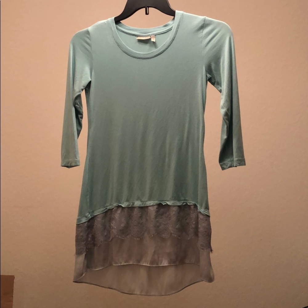 LOGO by Lori Goldstein Teal Blouse